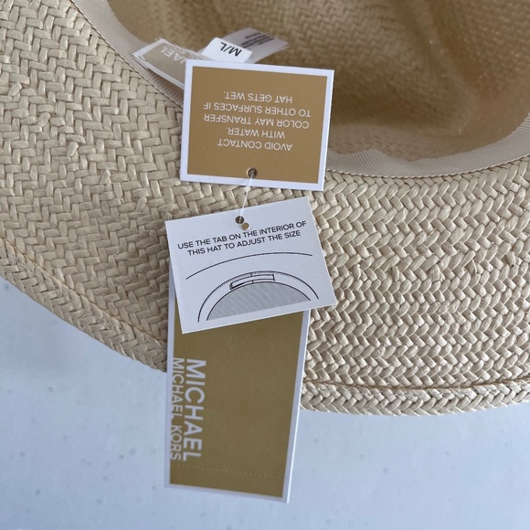 Michael Kors Women’s Straw Chain-Detail Fedora - Picture 8 of 10